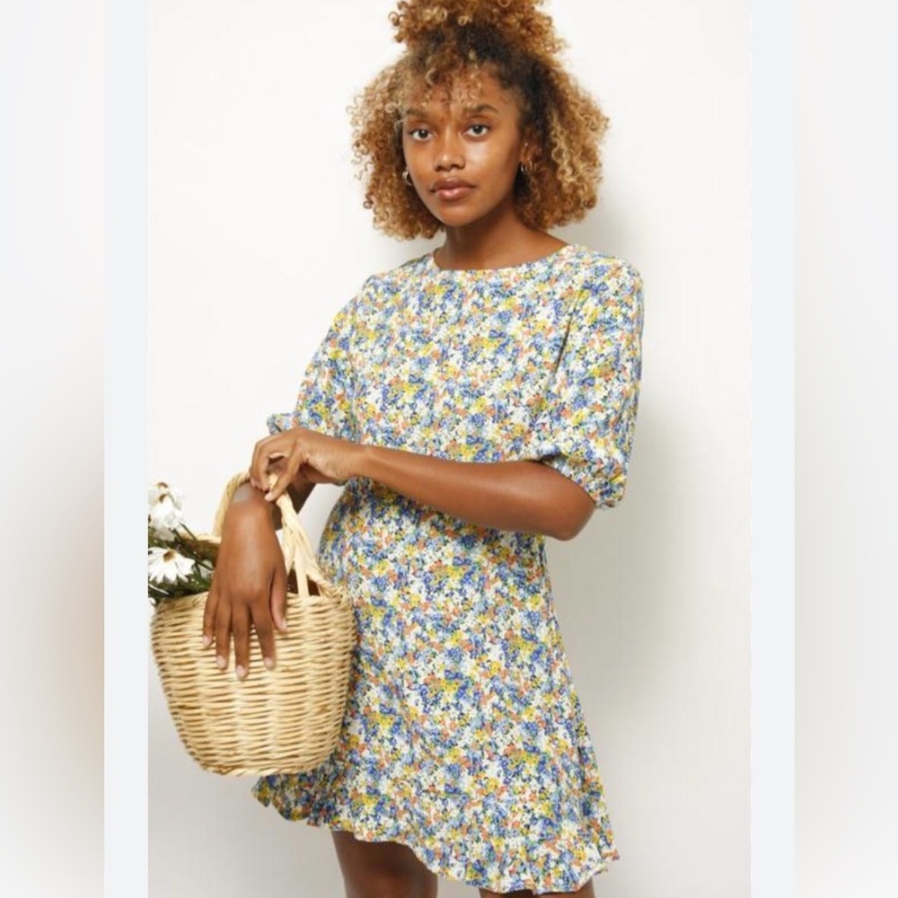 Faithfull the Brand Jeannette Vionette Floral Print Mini‎ Dress